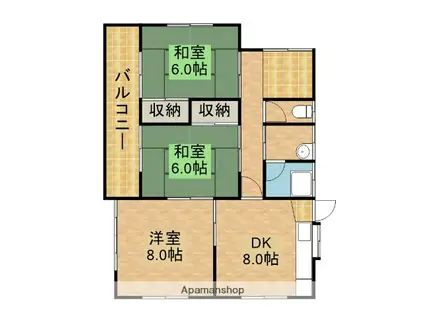東海道本線 浜松駅 徒歩59分 1階建 築40年(3DK)の間取り写真