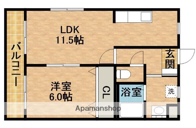 アスティオンⅡ(1LDK/2階)の間取り写真