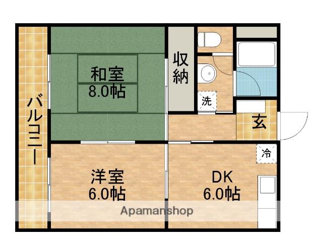中央ハイツ(2DK/2階)の間取り写真
