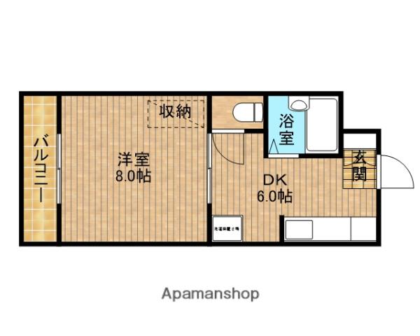 ベルハイツⅢ(1DK/3階)の間取り写真