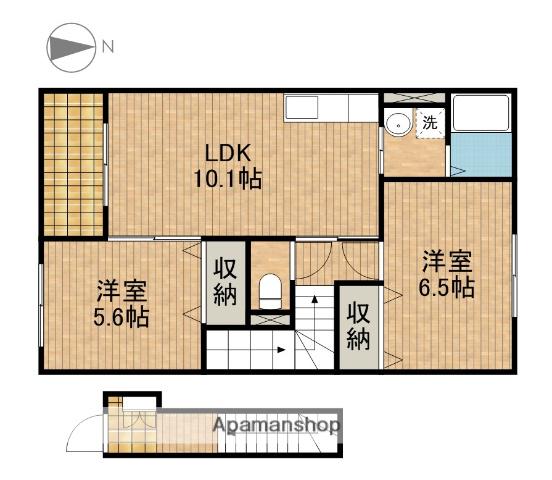 ニューアーバンA(2LDK/2階)の間取り写真