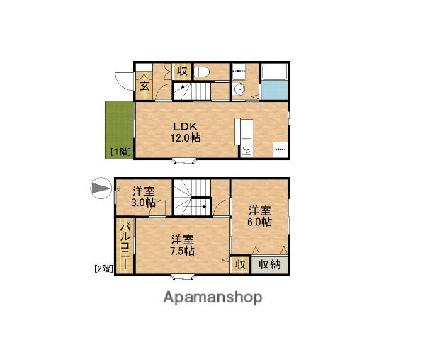ミレニアムハイツ(2LDK)の間取り写真