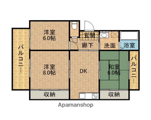 第2宮下マンション(3DK/1階)の間取り写真
