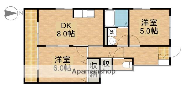 ブランドールA(2DK/1階)の間取り写真