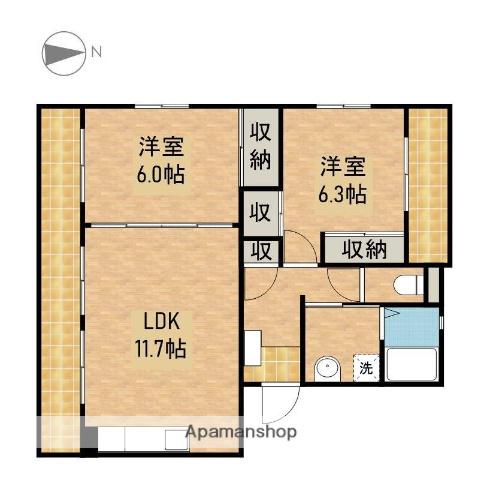 グロース(2LDK/1階)の間取り写真