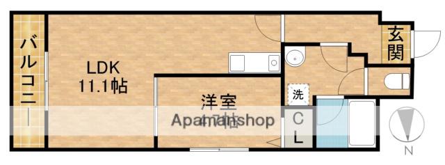 サウスコート(1LDK/9階)の間取り写真