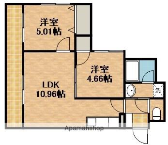 サウスコート(2LDK/5階)の間取り写真