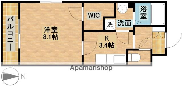 BERGE(1K/4階)の間取り写真