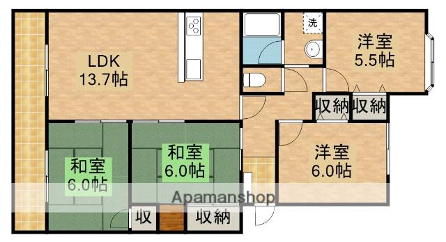 ライオンズマンション浜松高丘(4LDK/5階)の間取り写真