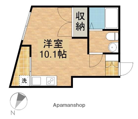 ポピーイン住吉(ワンルーム/2階)の間取り写真