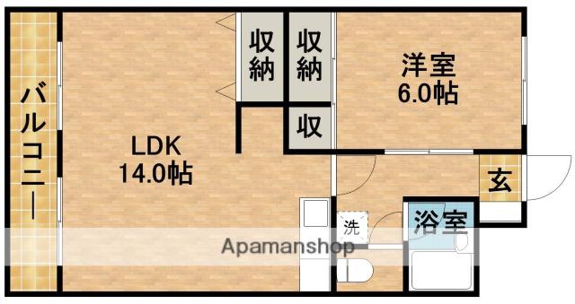 キャトルセゾン(1LDK/9階)の間取り写真