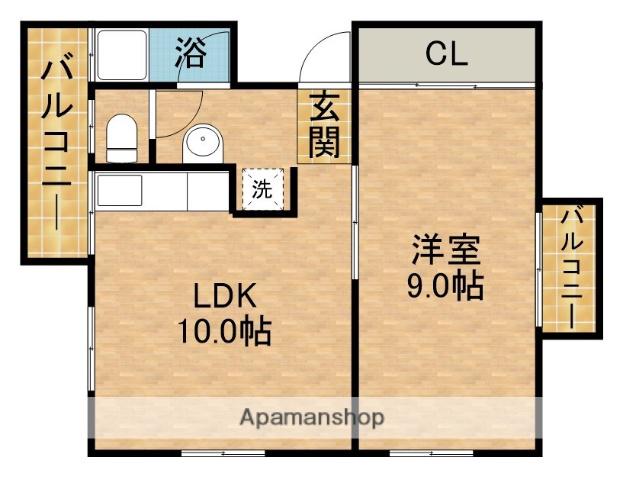 Kマンション(1LDK/5階)の間取り写真