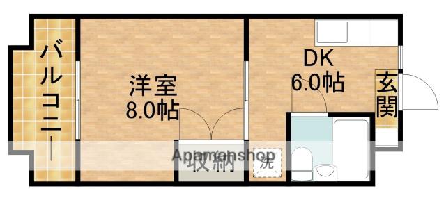 ロイヤルマルトウ(1DK/2階)の間取り写真