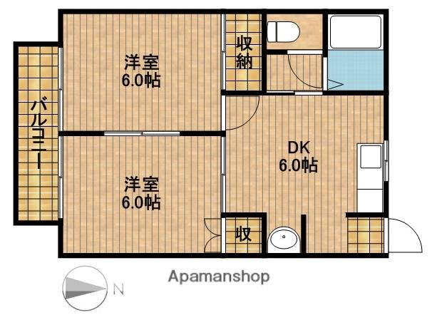 NOBLE RESIDENCE(2DK/1階)の間取り写真