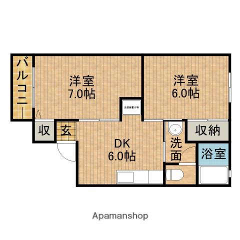 セジュール白菊(2DK/1階)の間取り写真