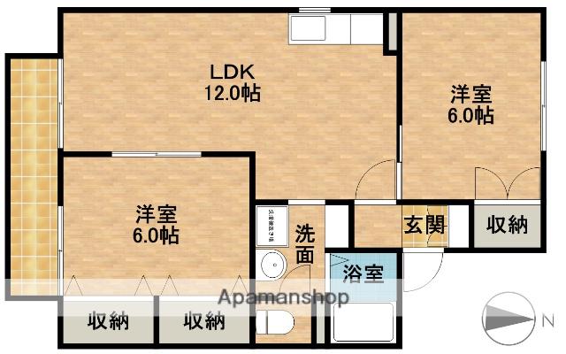 エビスセジュールD(2LDK/1階)の間取り写真