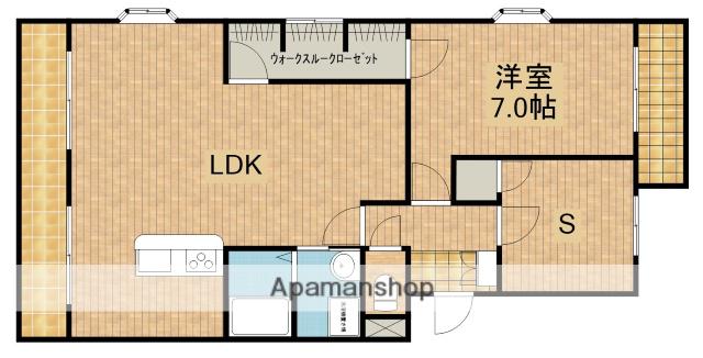 フローラ蜆塚Ⅱ(1LDK/1階)の間取り写真