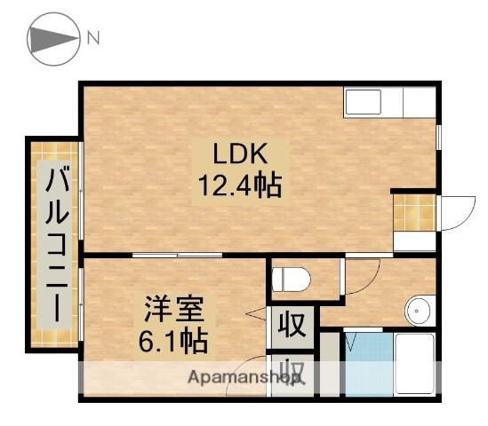 ヴェルジェサークⅡ(1LDK/2階)の間取り写真