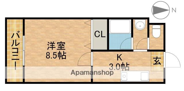 アルシェ浜松(1K/3階)の間取り写真