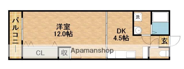 ユーバ・K(1DK/3階)の間取り写真