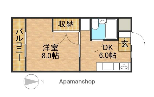 グリーンビレッジ(1DK/3階)の間取り写真
