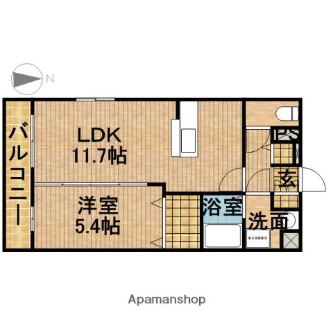 サンシャイン(1LDK/1階)の間取り写真