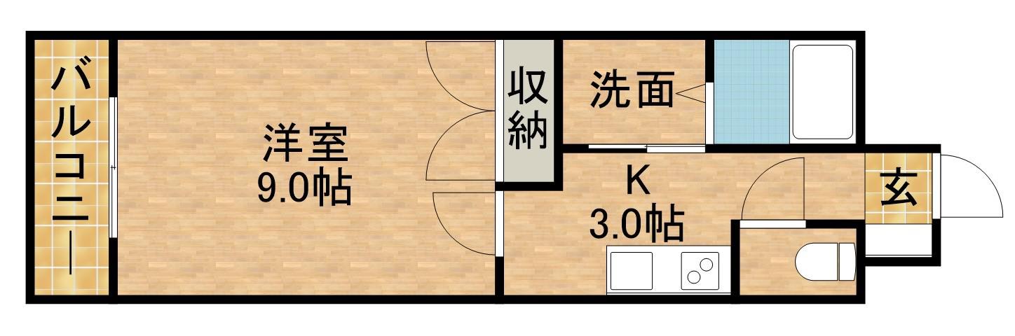 スターパレス谷上(1K/1階)の間取り写真