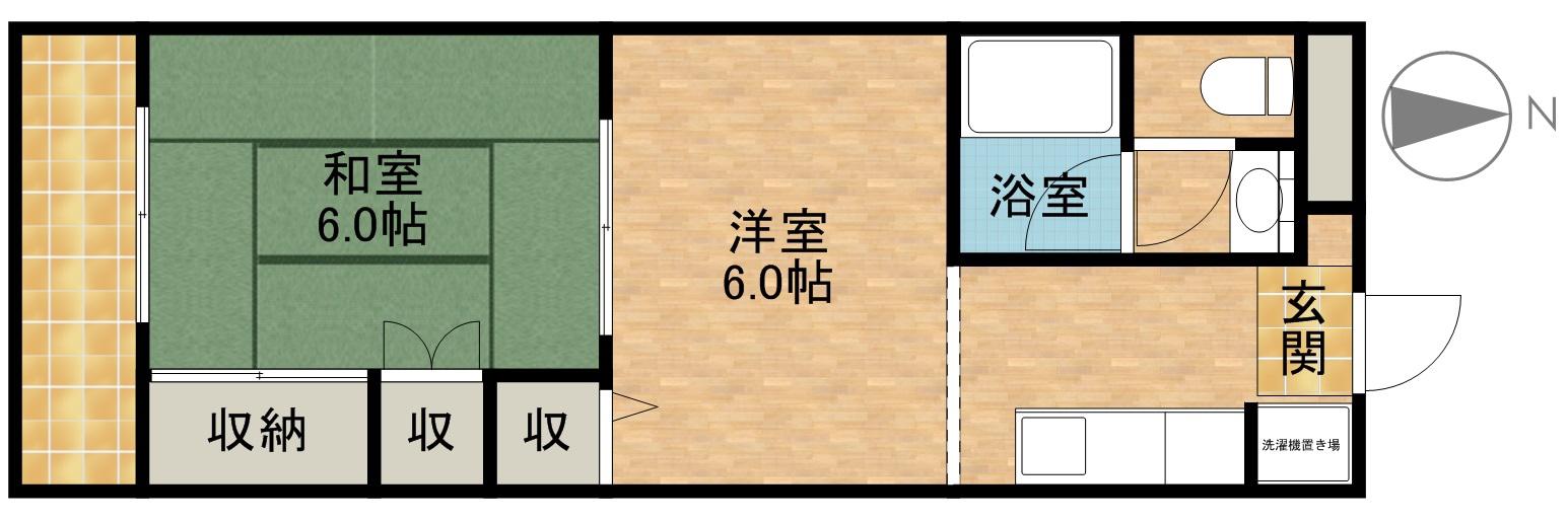 ベルハウス(1DK/3階)の間取り写真