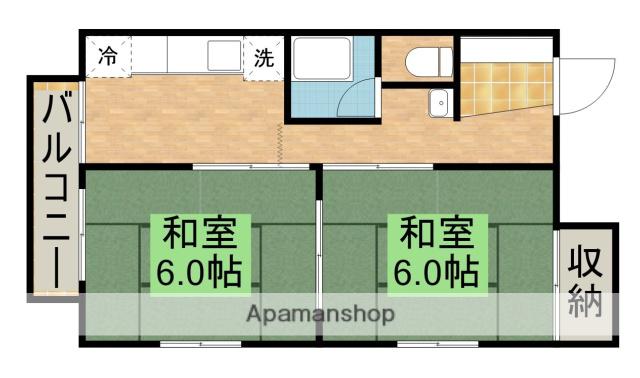 望月荘(2K/2階)の間取り写真