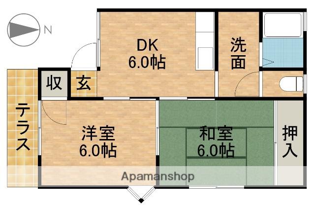 セジュールUⅡ(2DK/1階)の間取り写真