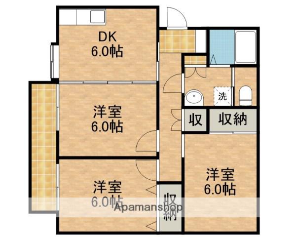 パールハウスC(3DK/2階)の間取り写真