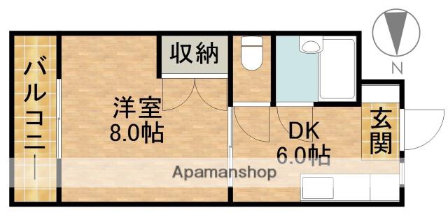 ハイライズ細島(1DK/4階)の間取り写真