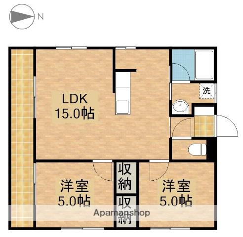 ライトマンション(2LDK/1階)の間取り写真