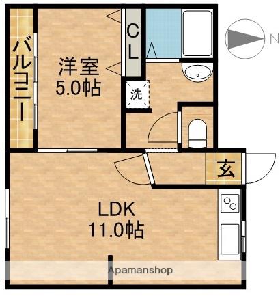 コーポイマダ(1LDK/2階)の間取り写真
