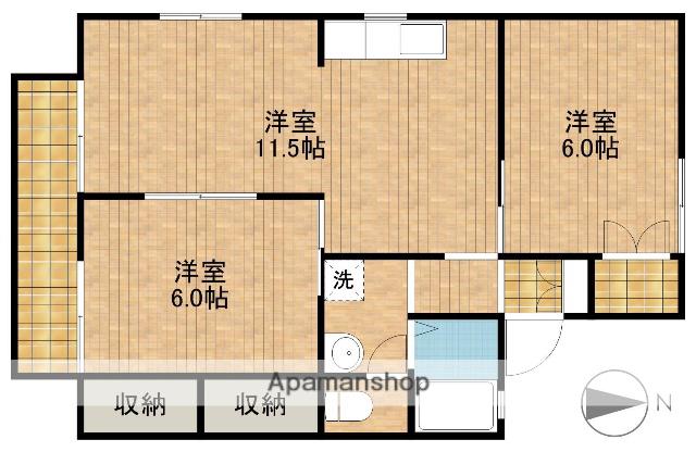 セジュールおおはしB(2LDK/1階)の間取り写真