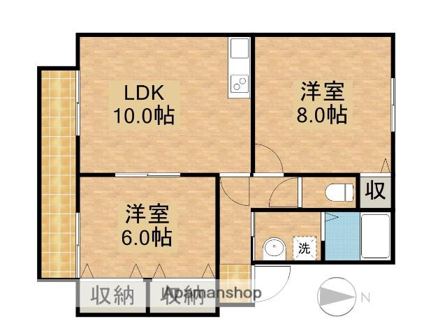 セジュールレーヴ2(2LDK/1階)の間取り写真