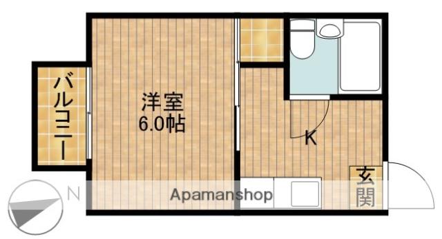 コーポ飯山(1K/2階)の間取り写真