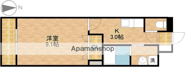 ラティール(1K/2階)の間取り写真