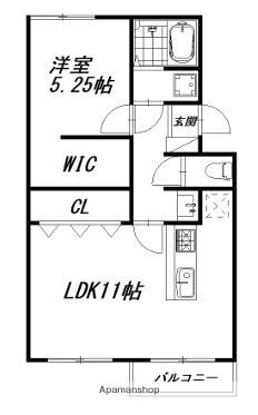 コーポ伊藤(1LDK/1階)の間取り写真