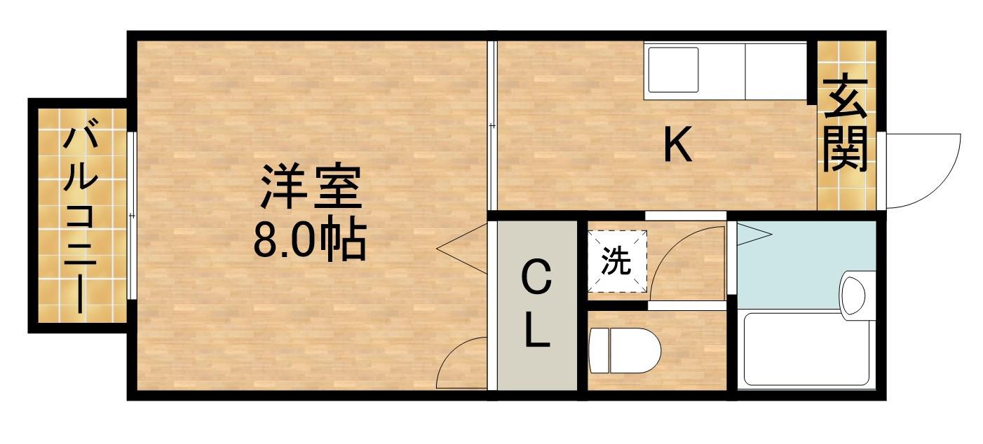 KS五番館(1K/2階)の間取り写真