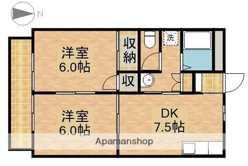 サンシャイン(2DK/2階)の間取り写真