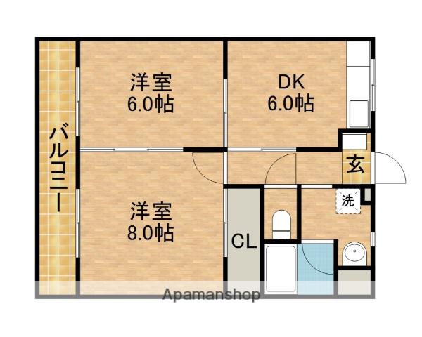 RAFFINE泉(2DK/3階)の間取り写真