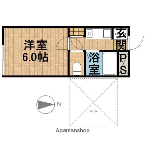 ラポール菊川(1K/2階)の間取り写真
