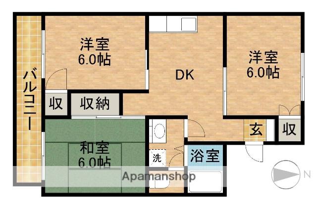 ラフォーレクラマエ(3DK/2階)の間取り写真