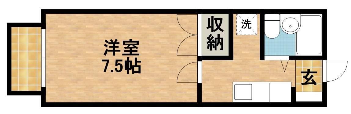 ヴェラハ菊川(1K/2階)の間取り写真