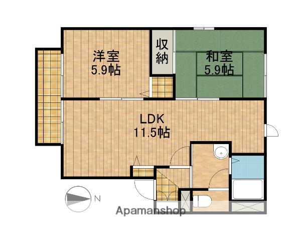 リバーサイド ビレッジⅥ(2LDK/2階)の間取り写真