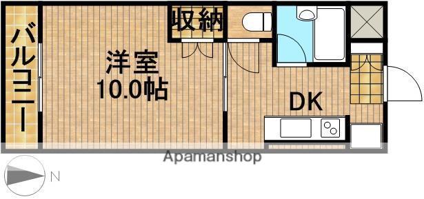 ビーハイヴ(1DK/2階)の間取り写真