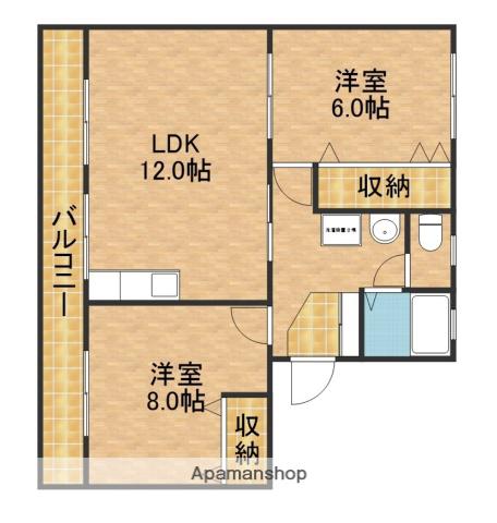 武藤ハイツⅡ(2LDK/1階)の間取り写真