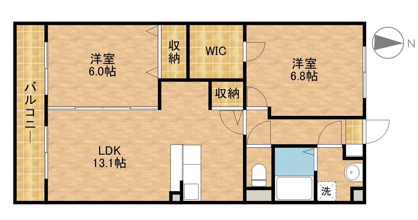 グランストーク奥浜名湖(2LDK/2階)の間取り写真