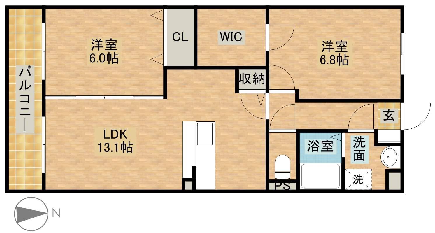 グランストーク奥浜名湖(2LDK/1階)の間取り写真